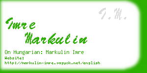 imre markulin business card